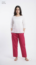 Pink Cotton Straight Trouser | P54537