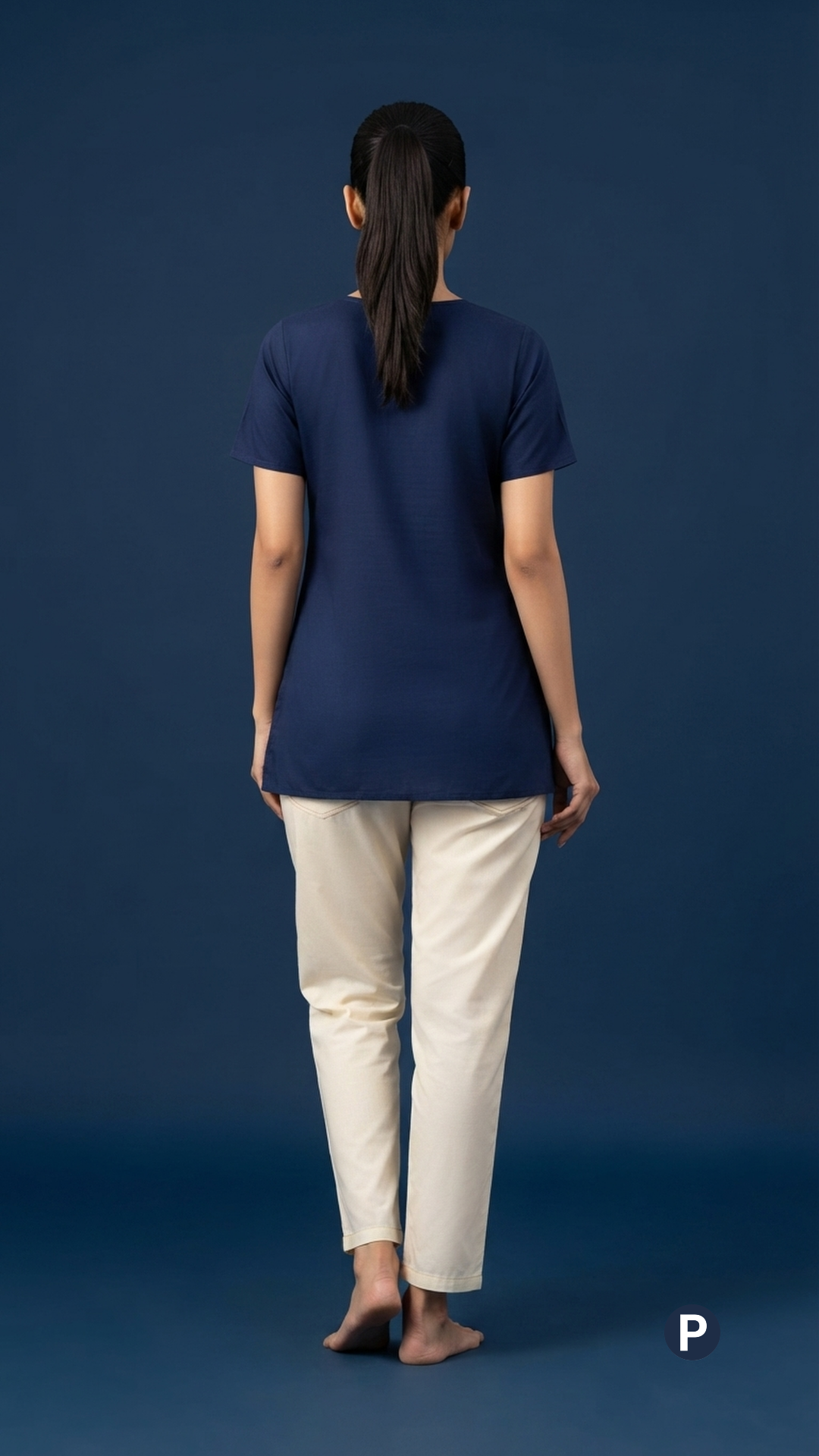 White Cotton Straight Trouser | P54539