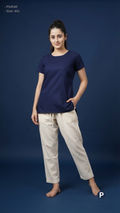 Cream Cotton Straight Trouser | P54540
