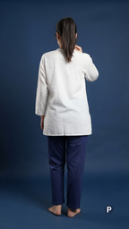 White Cotton Chikankari Short Kurti | P54566