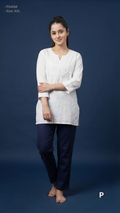 White Cotton Chikankari Short Kurti | P54568