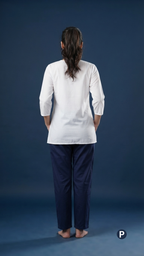 White Cotton Chikankari Short Kurti | P54569