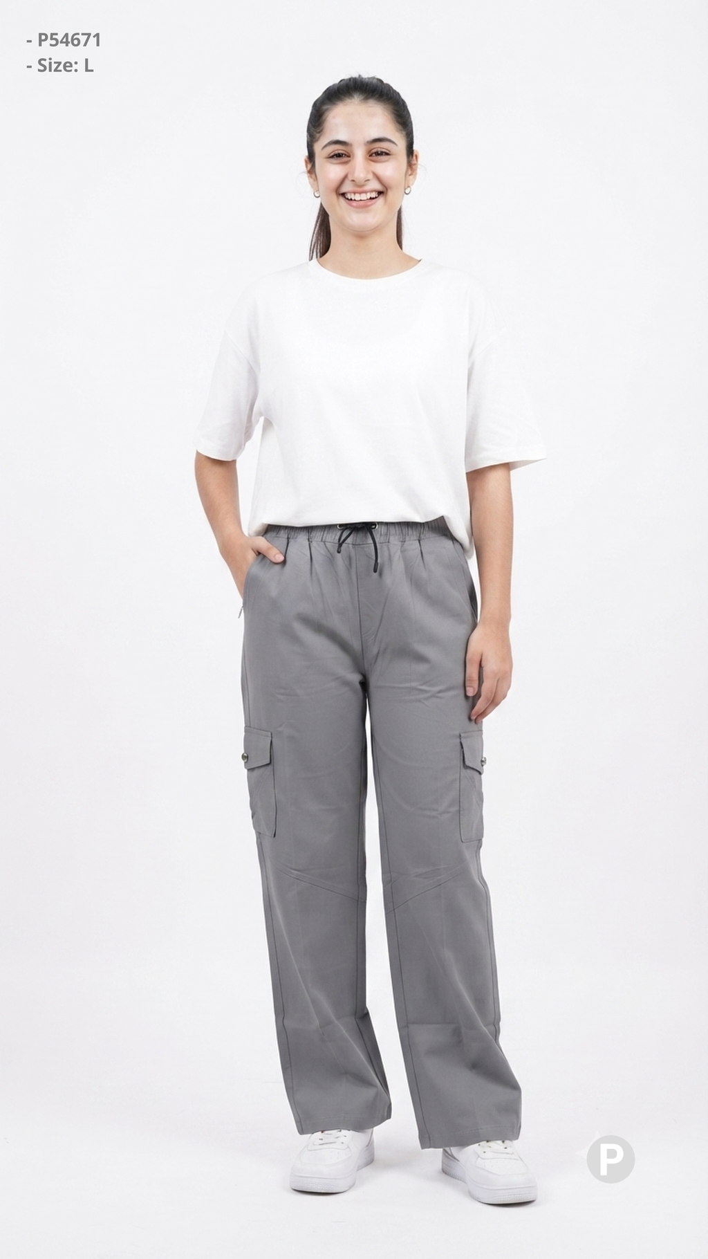 Grey Cargo Straight Lower | P54671