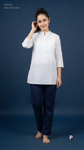 White Cotton Short Kurti| P55215
