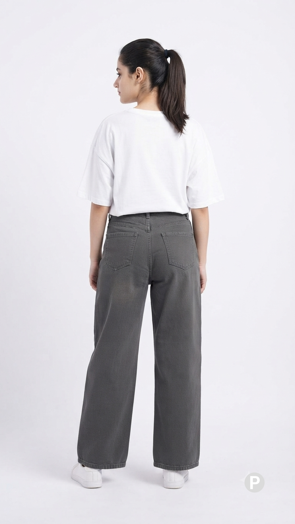 Grey Denim Loose Jeans | P55454