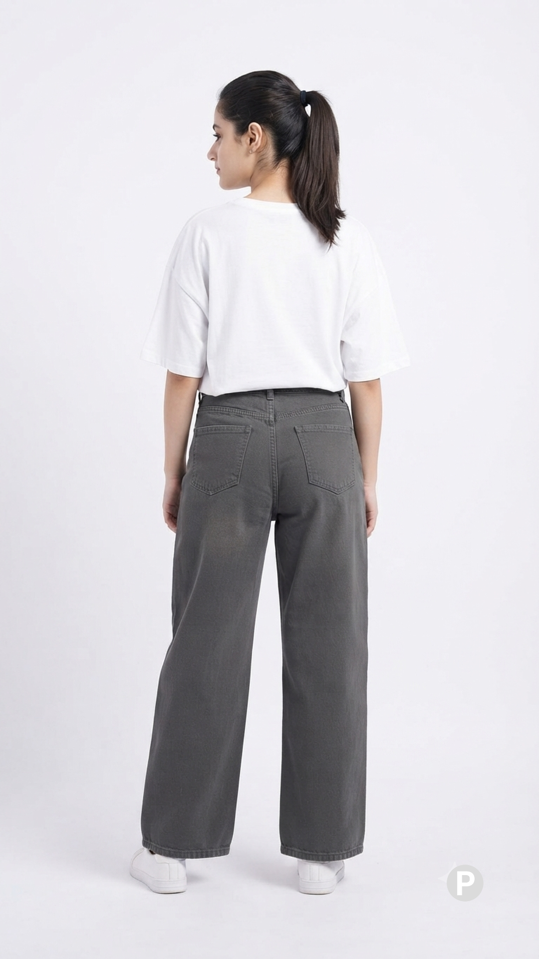 Grey Denim Loose Jeans | P55454