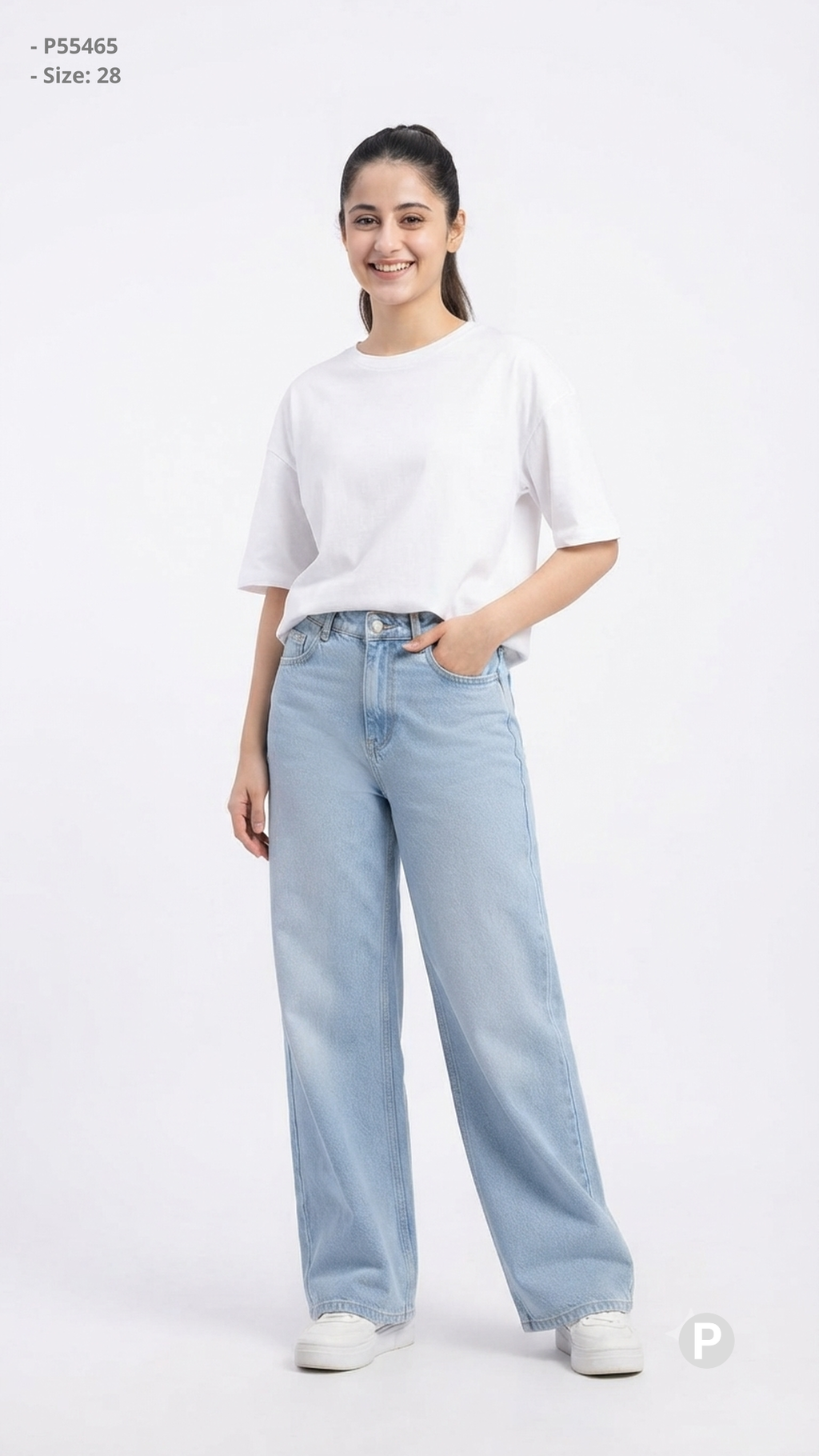 Light Blue Denim Loose Jeans | P55465
