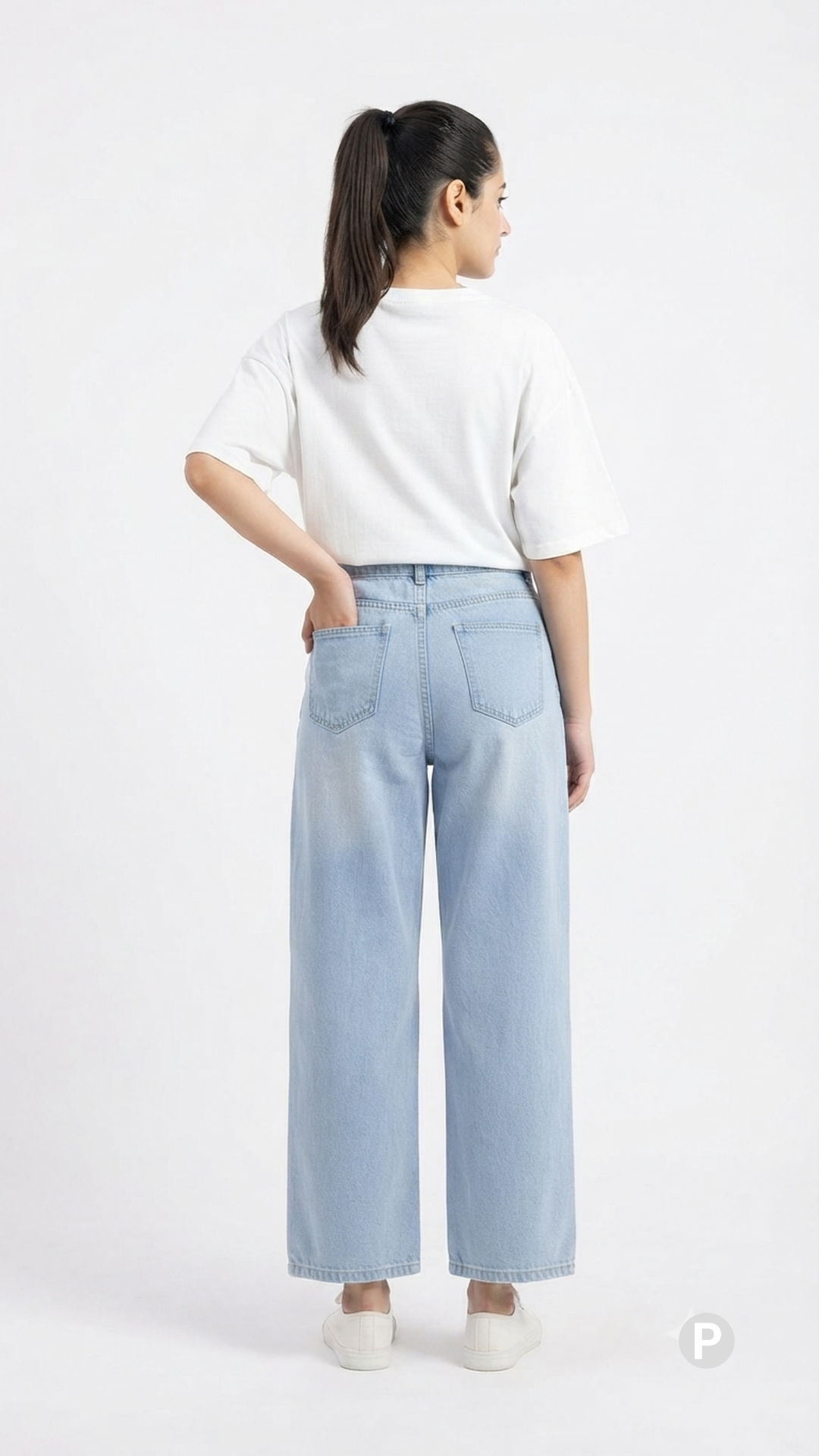 Light Blue Denim Loose Jeans | P55465