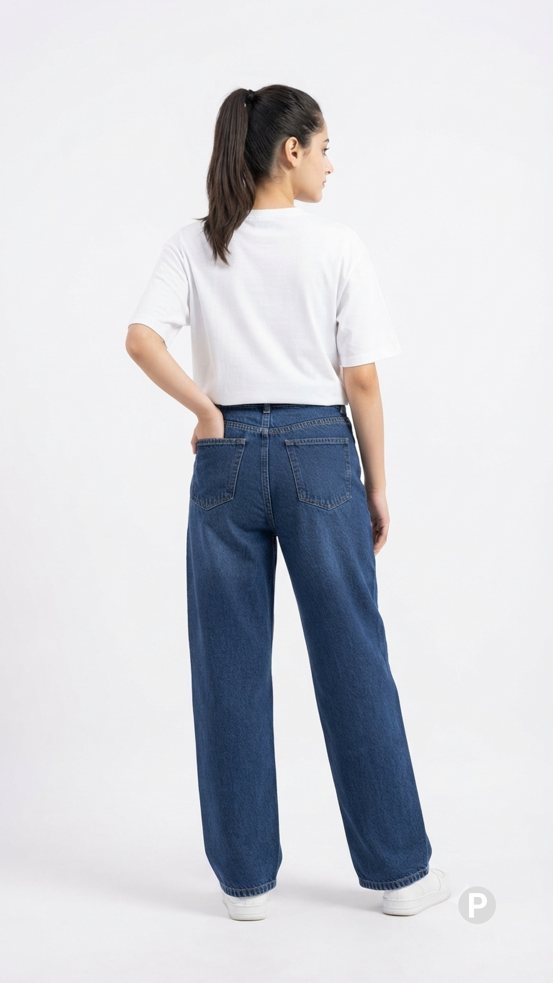 Dark Blue Denim Baggy Jeans | P55469