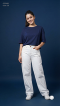 White Denim Loose Jeans | P55480