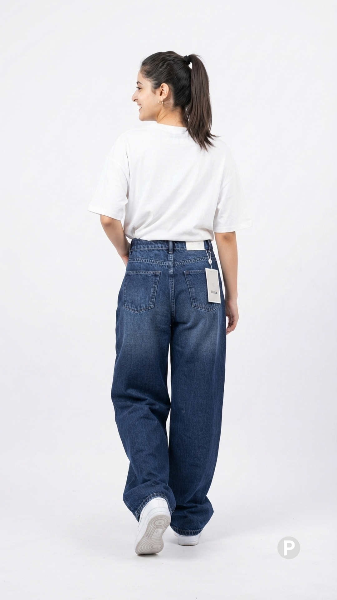 Dark Blue Denim Baggy Jeans | P55484