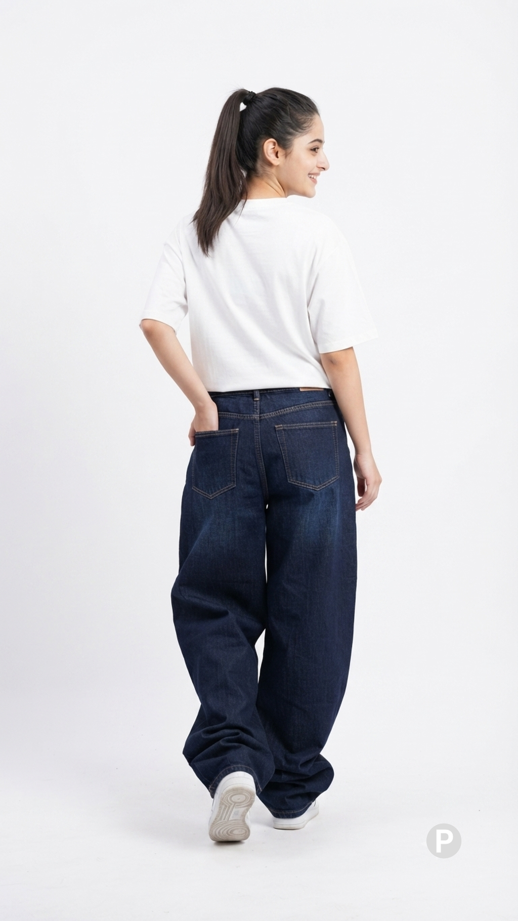 Dark Blue Denim Baggy Jeans | P55495