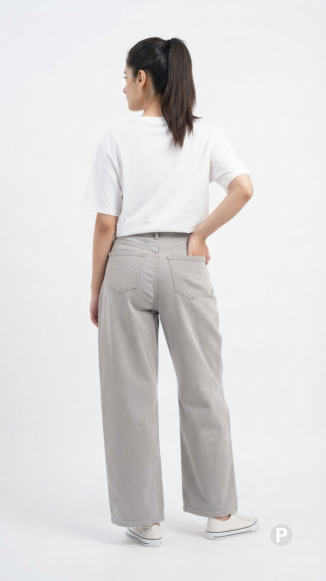 Grey Denim Loose Jeans | P55507