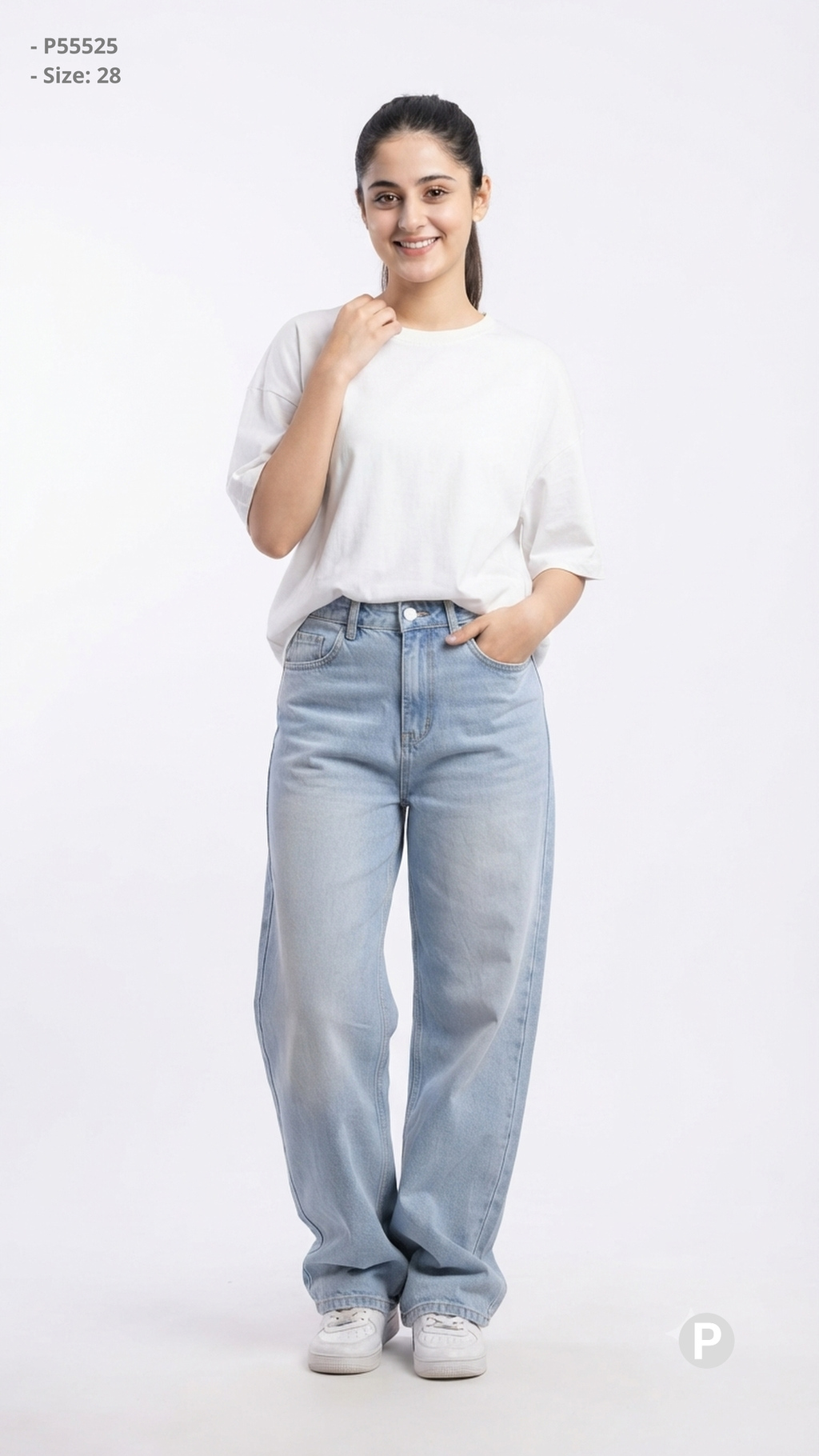 Light Blue Denim Loose Jeans | P55525