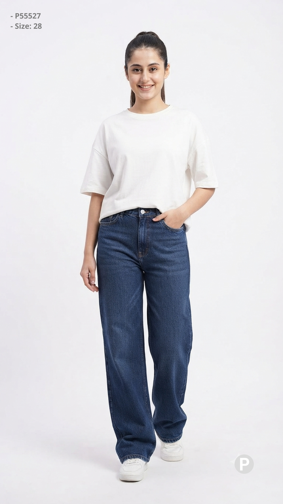Dark Blue Denim Loose Jeans | P55527