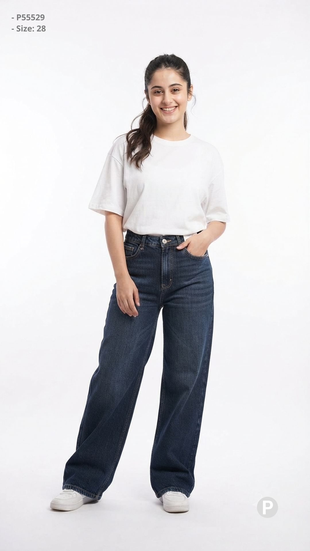 Dark Blue Denim Loose Jeans | P55529