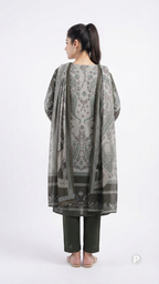 Olive Green Cotton Printed Kurti Set | P55868