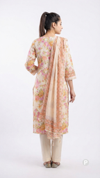 Off White Cotton Printed Kurti Set | P56056